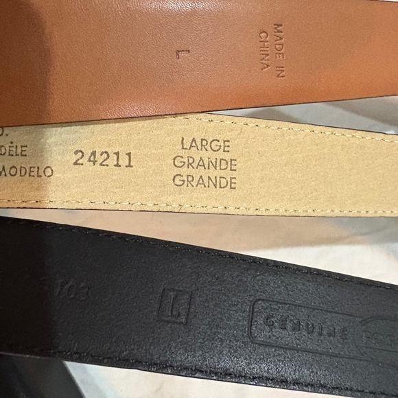 3-Womens Belts Black Leather Lauren Ralph Lauren Fossil Liz Claiborne Size L - Picture 5 of 8